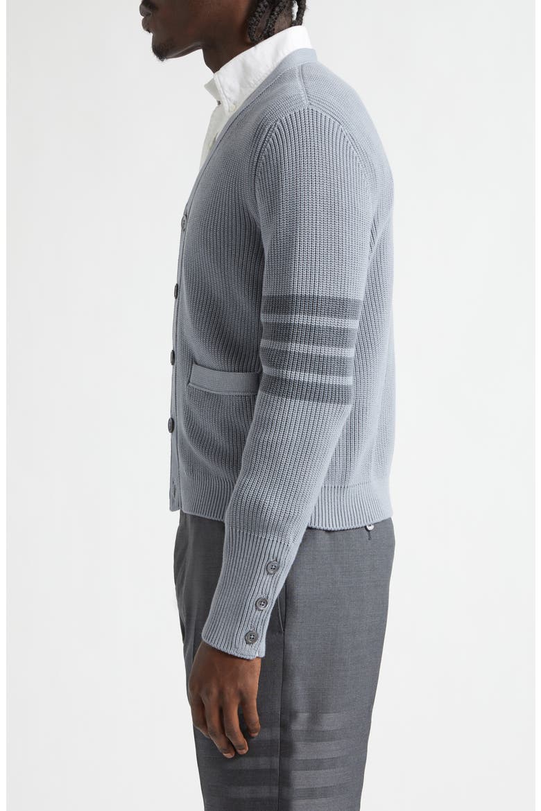 Garment Dyed 4-Bar Cotton Cardigan, Alternate, color, LIGHT GREY