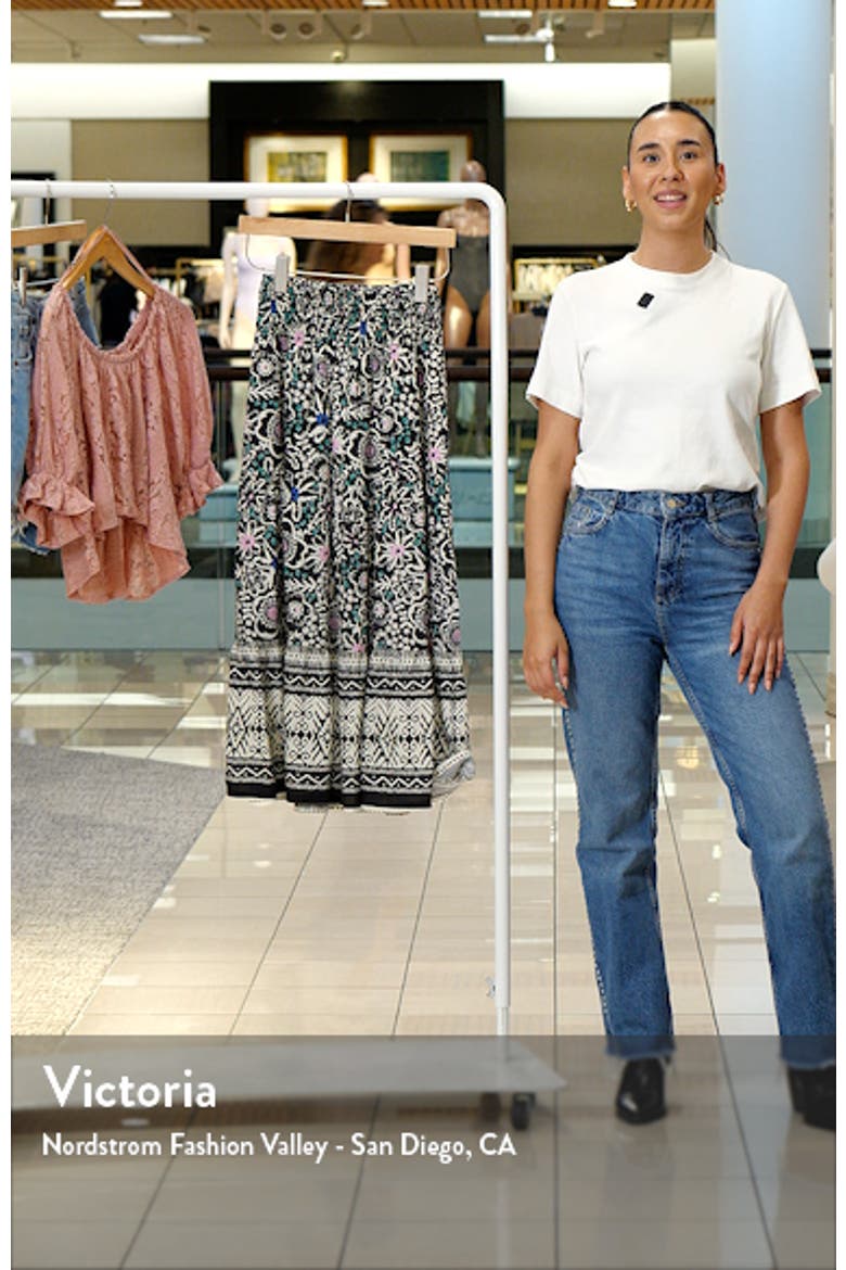 Floral Smocked Midi Skirt video