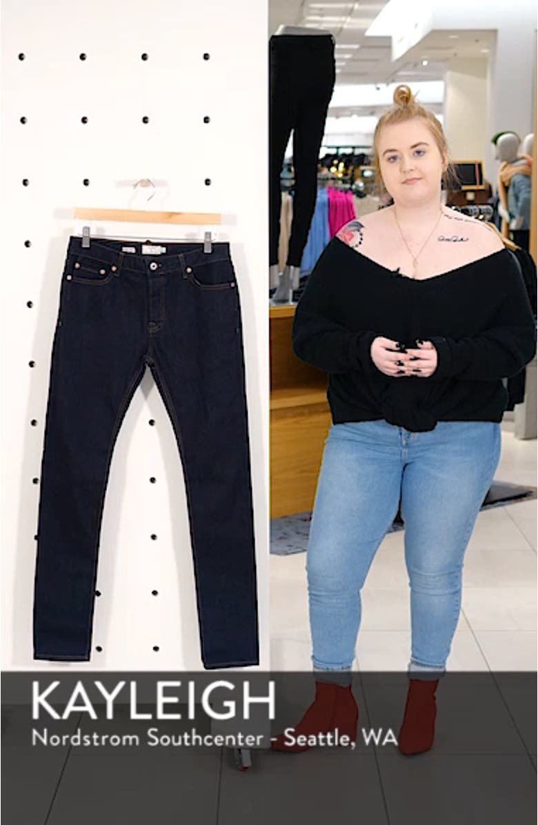 Stretch Skinny Fit Raw Denim Jeans, sales video thumbnail