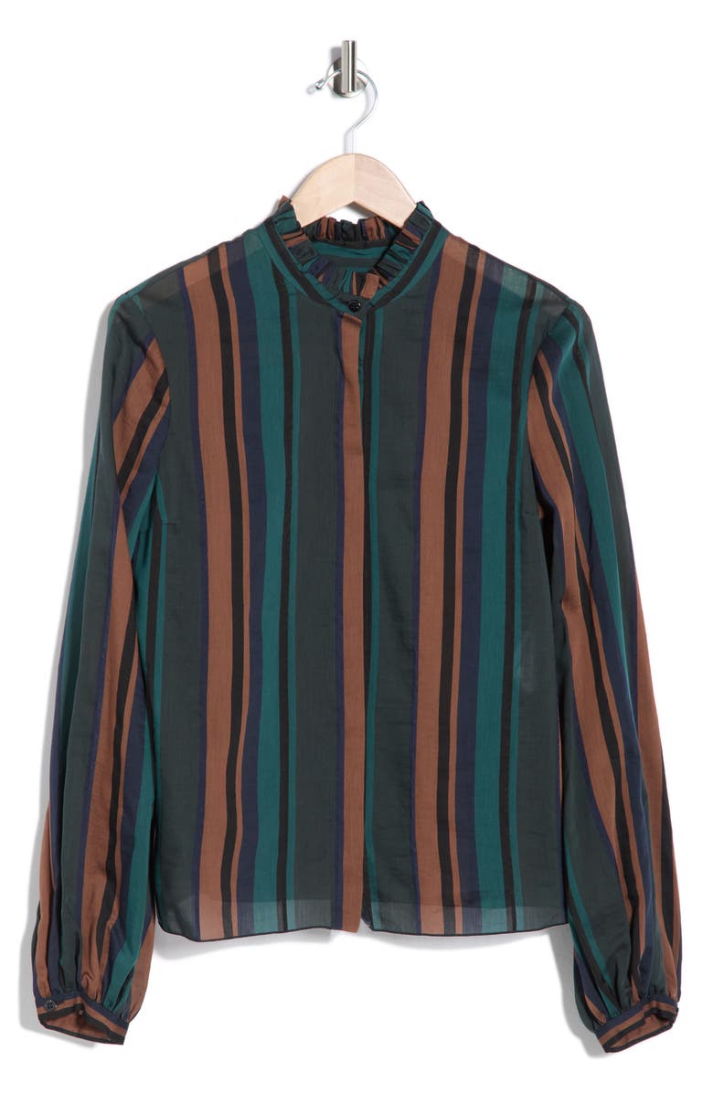 Longchamp Stripe Print Top, Alternate, color, Fir
