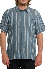 Billabong Sundays Stripe Jacquard Short Sleeve Cotton Button-Up Shirt