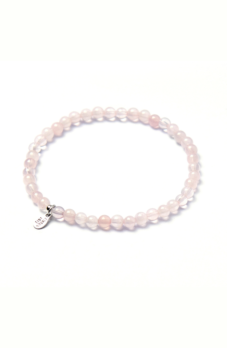 Tiny Rituals Rose Quartz Energy Bracelet, Main, color, Light Pink