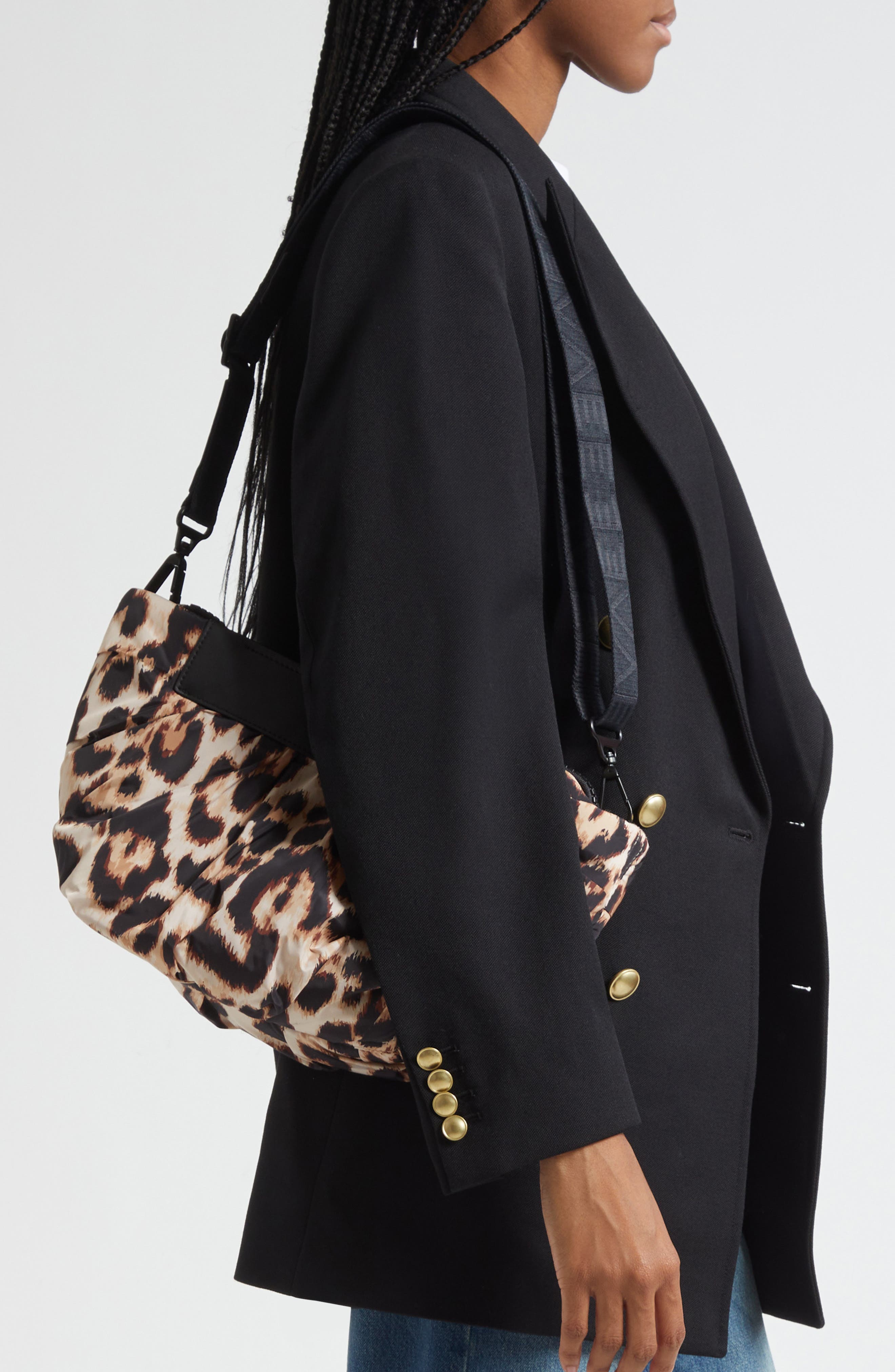 VeeCollective Caba Leopard Print Recycled Polyester Clutch, Alternate, color, Leopard Multi