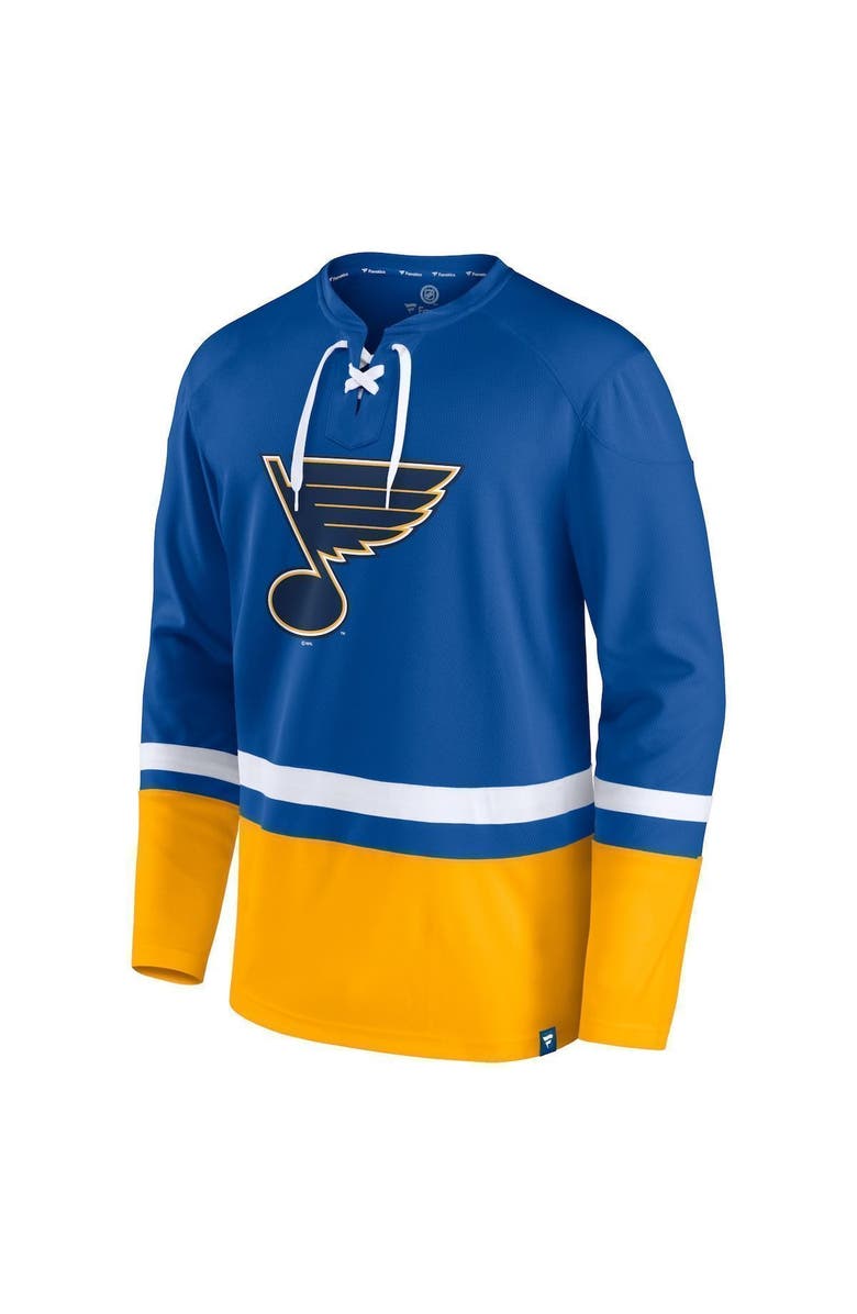 FANATICS Men's Fanatics Branded Blue/Gold St. Louis Blues Super Mission Slapshot Lace-Up Pullover Sweatshirt, Alternate, color, Blue