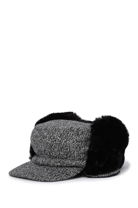 Plaid Faux Fur Topper Hat