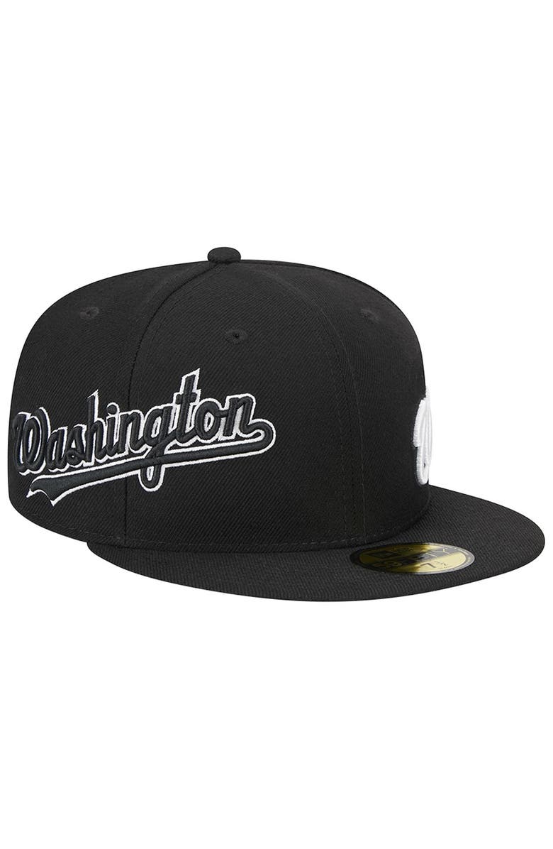 New Era Men's New Era Black Washington Nationals Jersey 59FIFTY Fitted Hat, Alternate, color, 