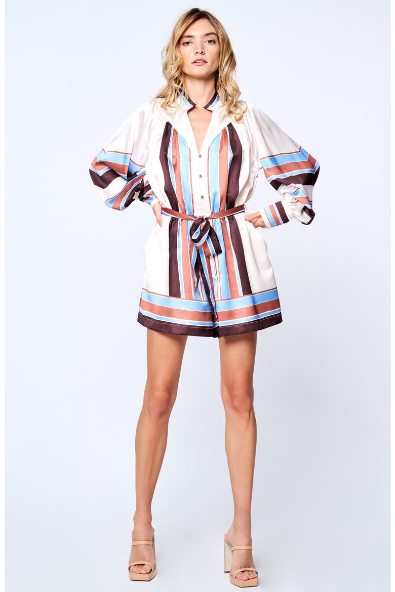 Jesstina Romper, Alternate, color, BROWN MULTI