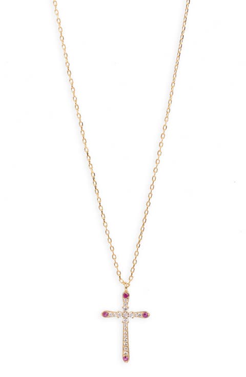 Cubic Zirconia Cross Pendant Necklace