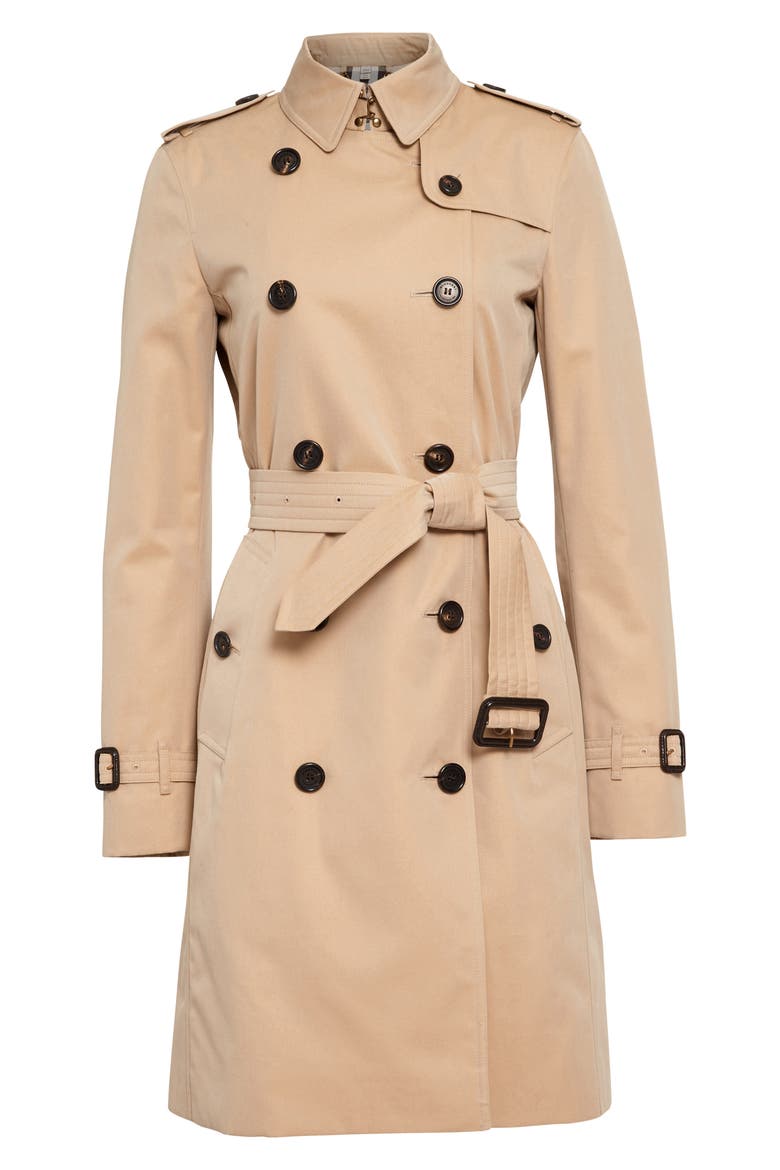 Kensington Long Trench Coat, Alternate, color, HONEY