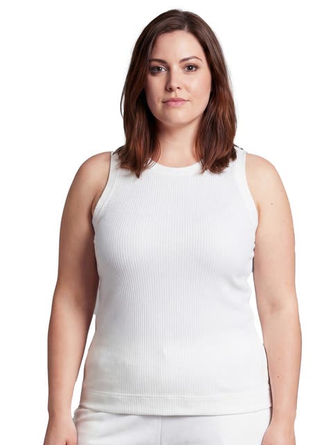 Curvy Basic Ribbed Knit Round Neck Sleeveless Tank Top