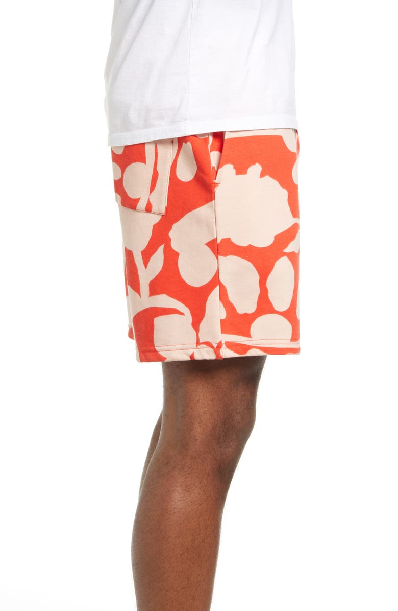 Nordstrom Cristina Martinez Gender Inclusive Fleece Shorts, Alternate, color, Orange Outline Shapes