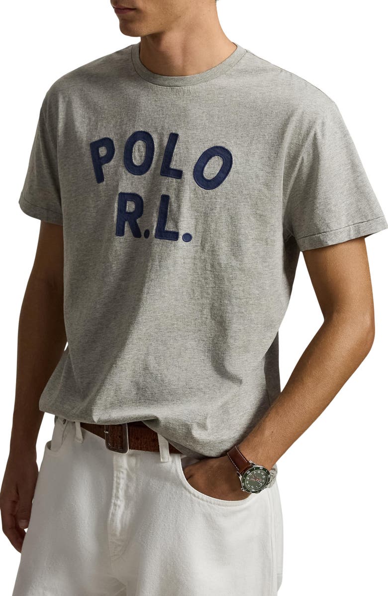 Polo Ralph Lauren Classic Fit Logo Appliqué Cotton T-Shirt, Main, color, Dark Sport Heather