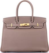 Pre-Owned Hermes Birkin Handbag Grey Togo with Gold Hardware 30