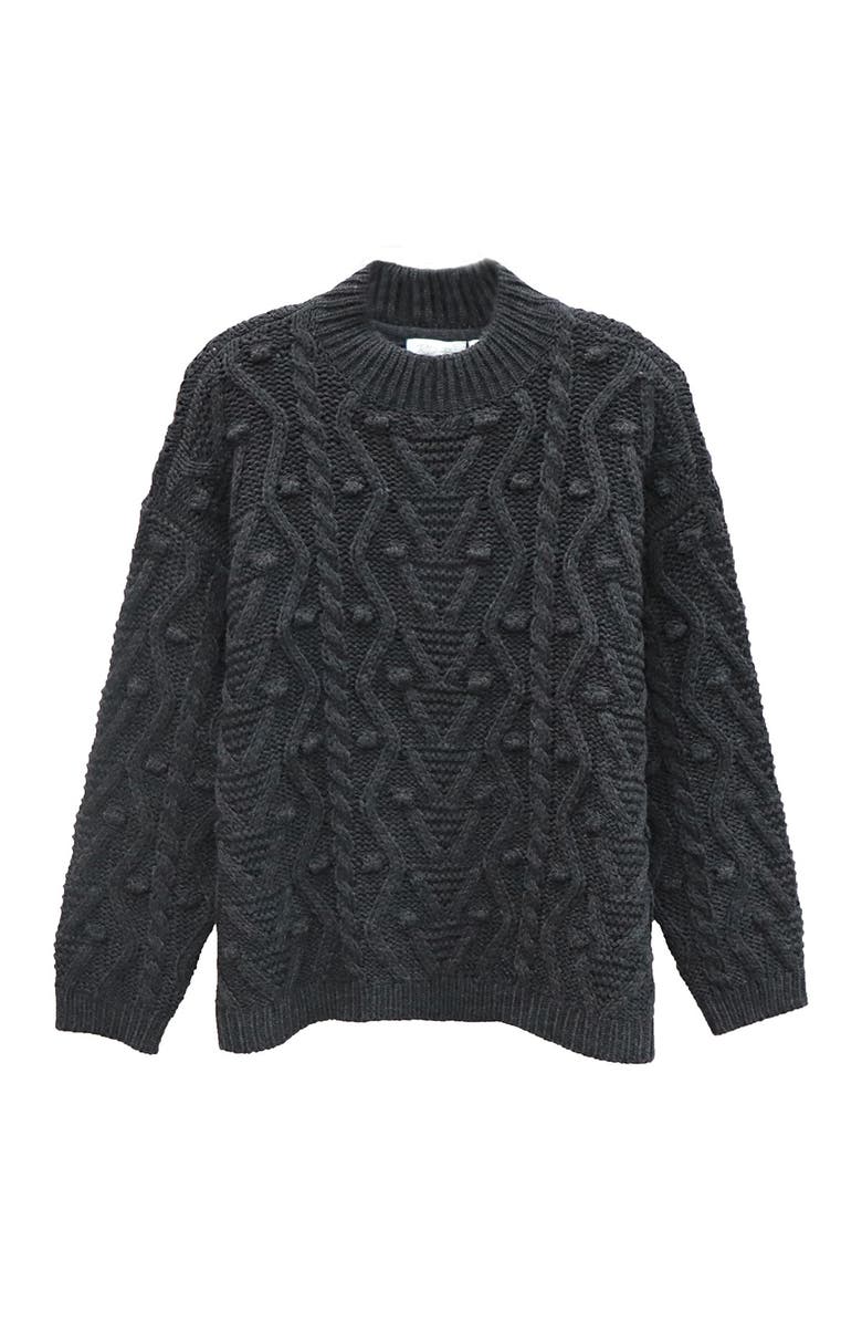 CLOTH BY DESIGN Mock Neck Cable Pullover, Main, color, 