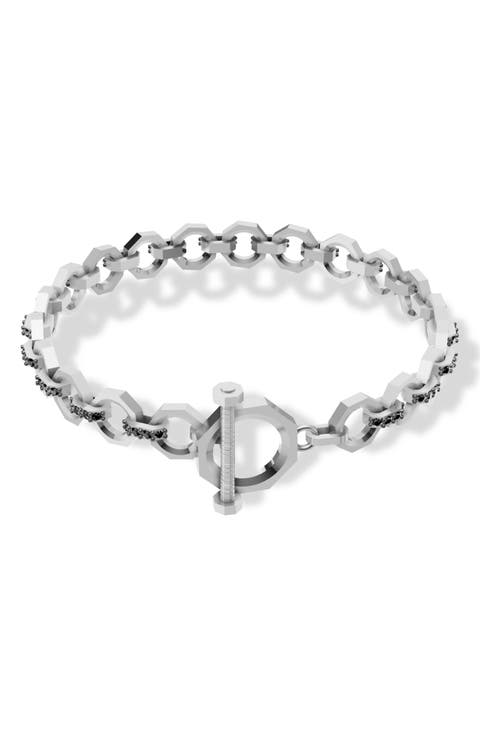Hex Nut Lab Grown Diamond Toggle Bracelet