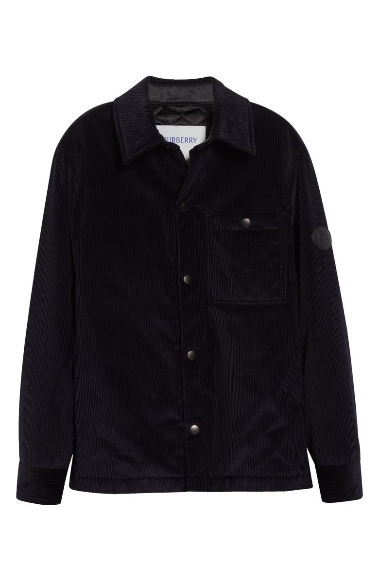 Burberry Onslow Corduroy Overshirt, Alternate, color, Twilight Blue