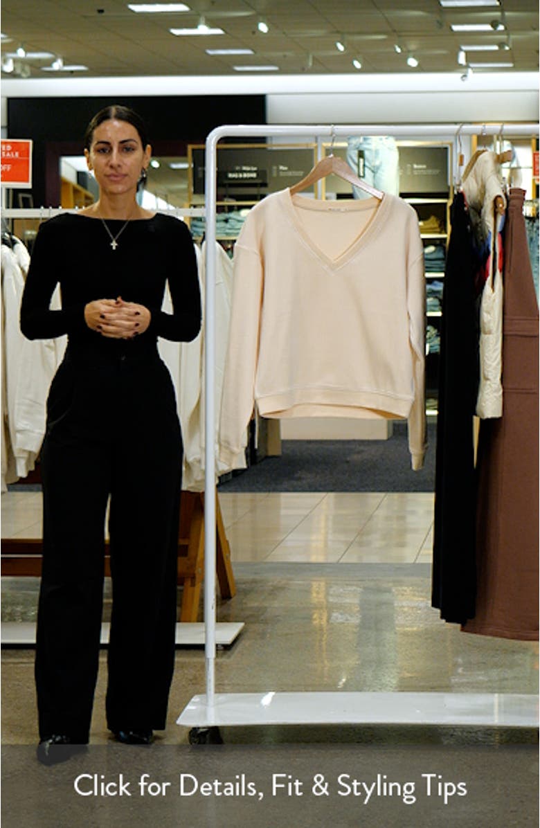 Rib Velour V-Neck Sweatshirt, sales video thumbnail