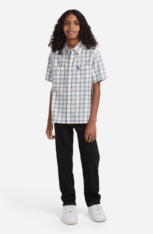 Abercrombie Kids Kids' Simple Life Plaid Cotton Button-up Shirt In Gray