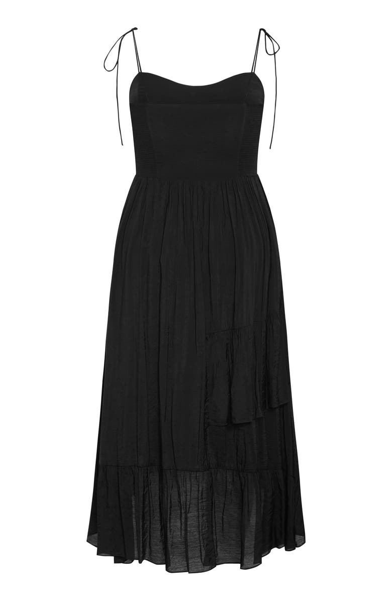 City Chic Hailey Tie Strap High-Low Maxi Dress, Alternate, color, Black