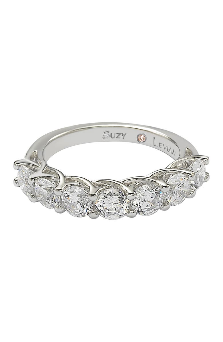 SUZY LEVIAN Cubic Zirconia Half Eternity Band Ring, Main, color, White