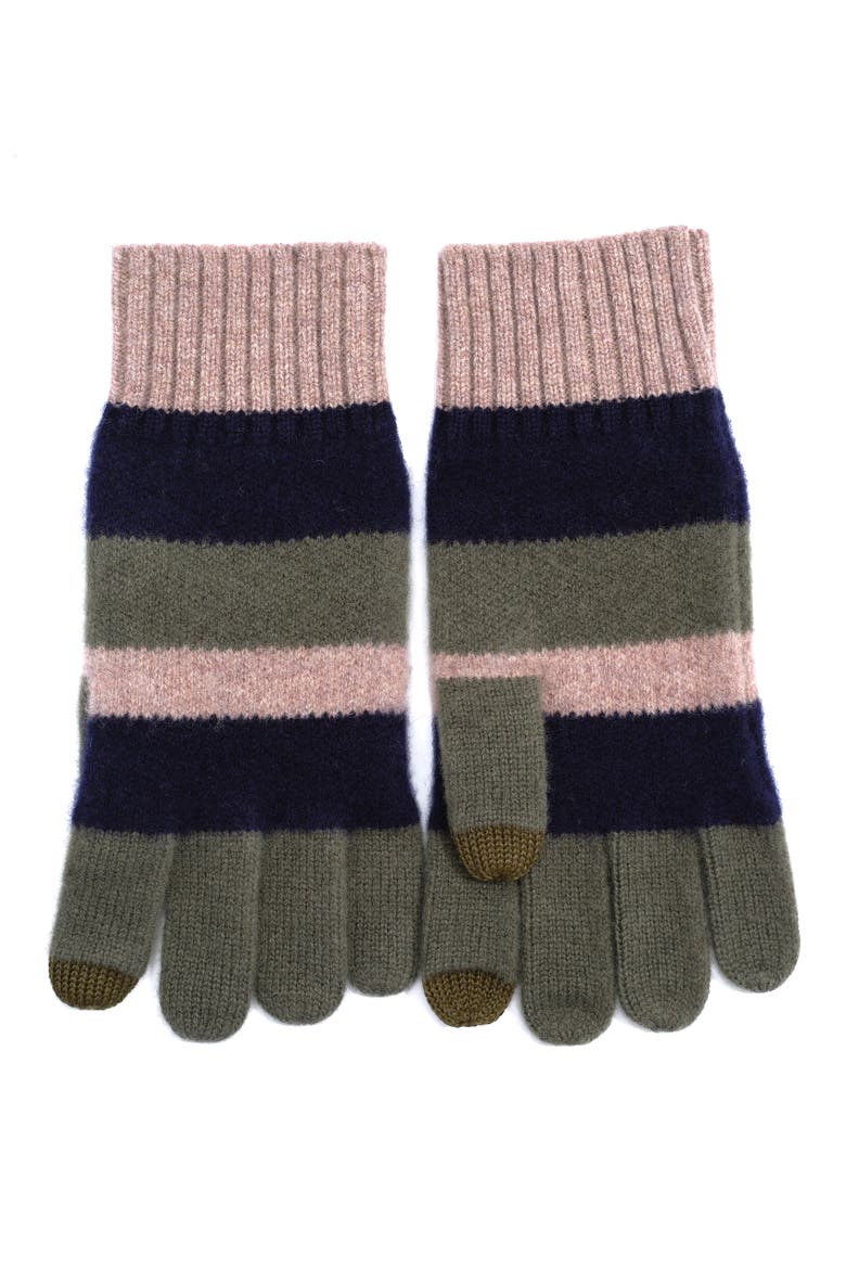 striped merino glove, Alternate, color, bright navy