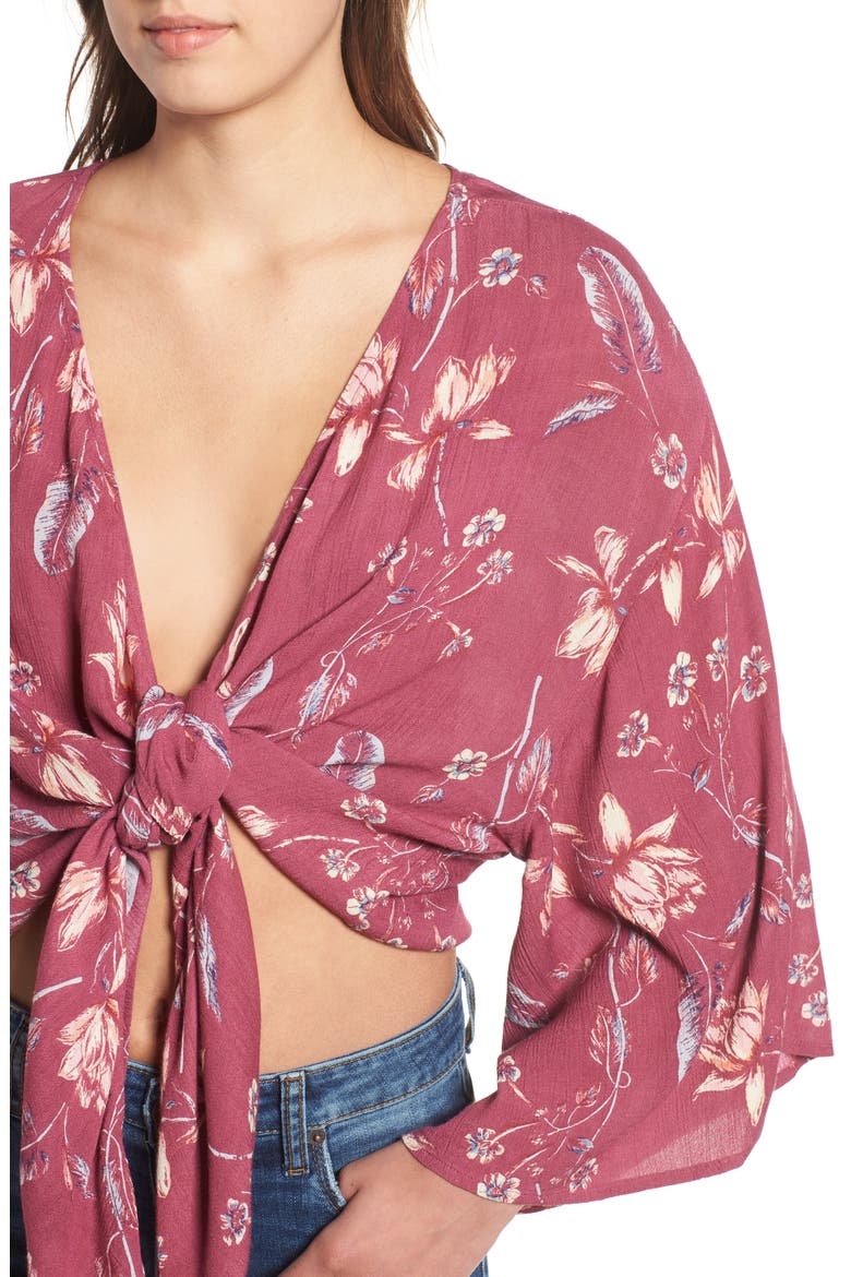 Sometimes Yours Knot Front Top, Alternate, color, VINTAGE PLUM