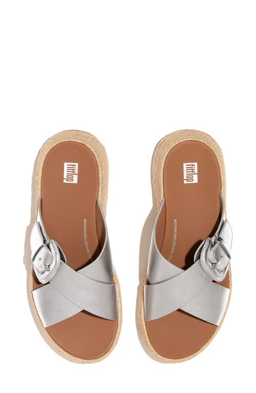 Fitflop F-mode Platform Slide Sandal In Silver