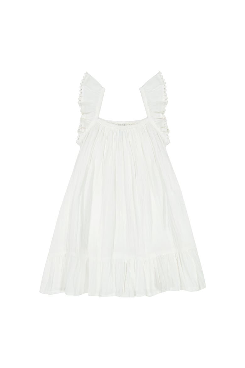 Mini Eva Girl's Ruffle Dress White, Main, color, White