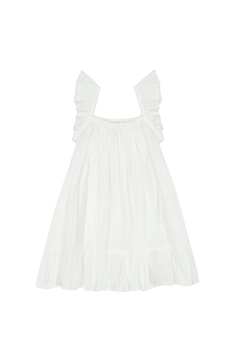 Mer St. Barth Mini Eva Girl's Ruffle Dress White, Main, color, White