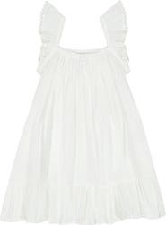 Mer St. Barth Mini Eva Girl's Ruffle Dress White