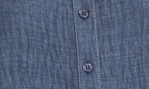 Max Studio Button Placket Minidress In Blue