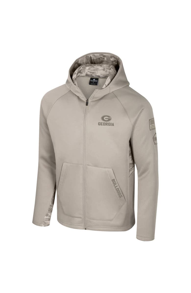COLOSSEUM Men's Colosseum Oatmeal Georgia Bulldogs Operation Hat Trick Battalion Full-Zip Hoodie, Alternate, color, Oatmeal