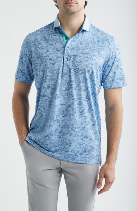 Deep Water Performance Print Polo