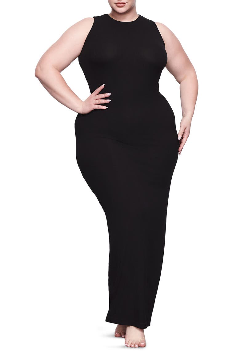 Soft Lounge Sleeveless Dress, Main, color, ONYX