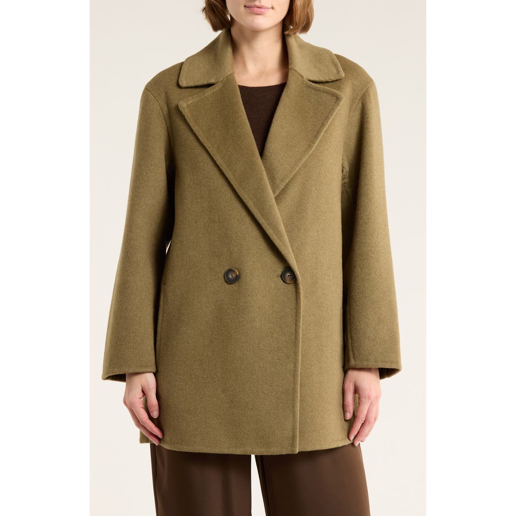 Vince Wool Blend Car Coat In Green