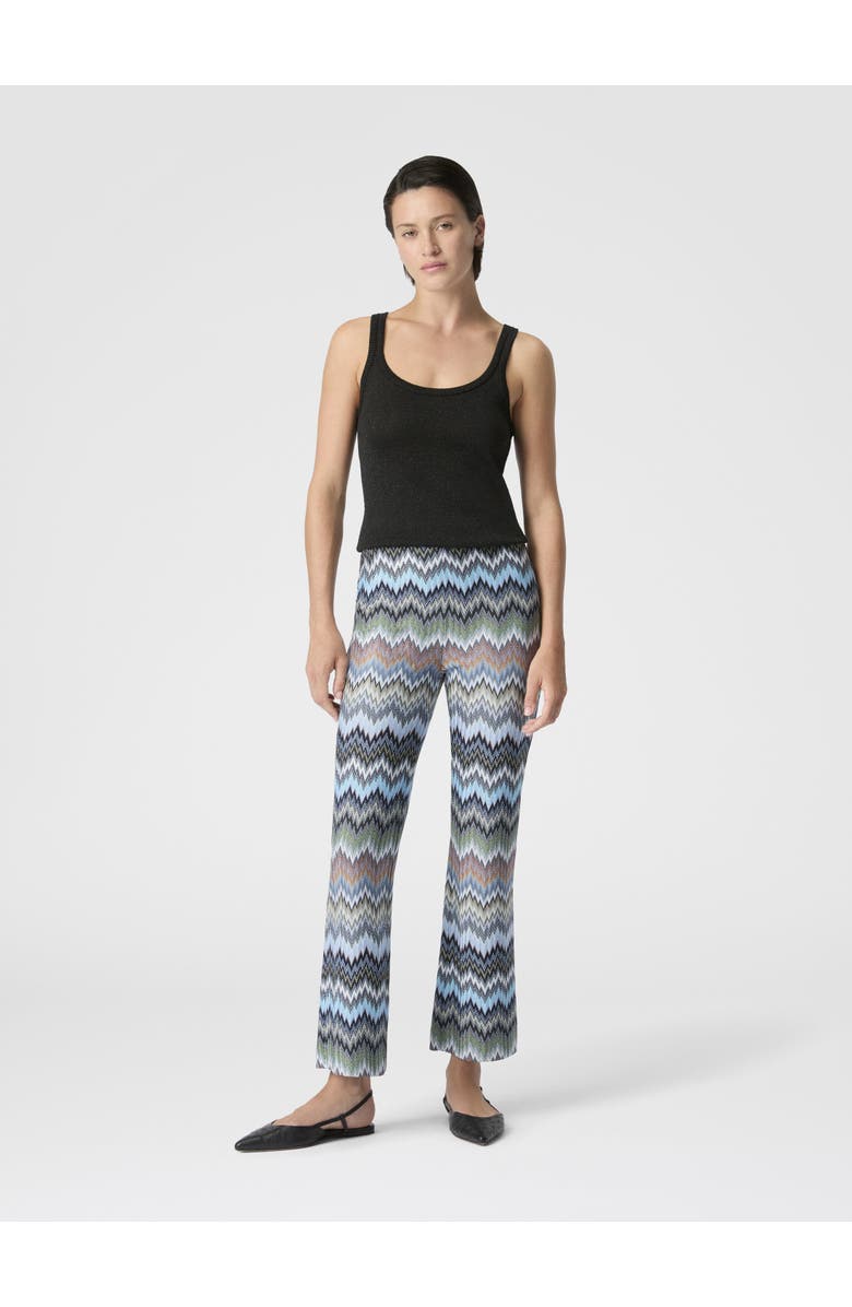 Missoni Snake-pattern Chevron Viscose Flared Trousers, Alternate, color, Green& Brown