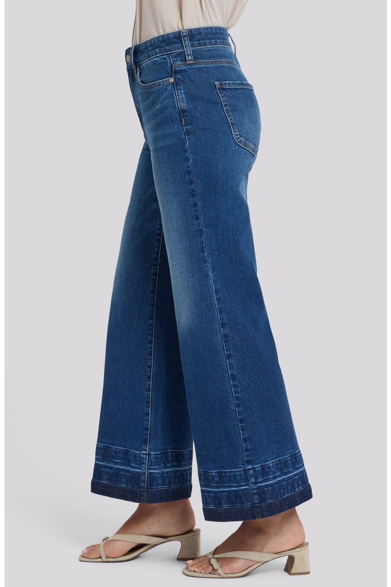 Mia Release Hem High Waist Ankle Flare Palazzo Jeans, Alternate, color, TRAIL LANDS