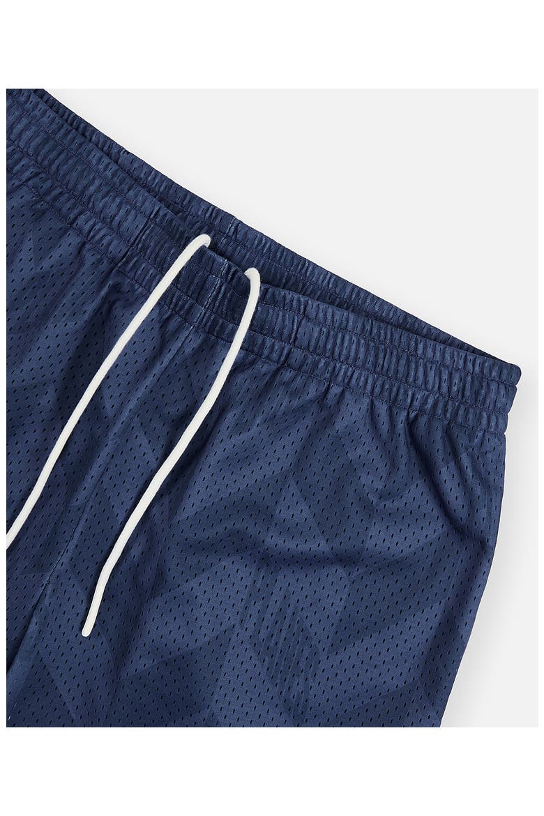 Chevron Mesh Drawstring Shorts, Alternate, color, NAVY