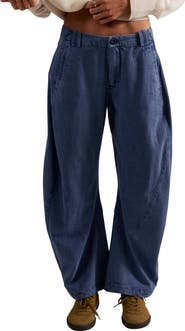 Free People Spotlight Washed Barrel Leg Trousers