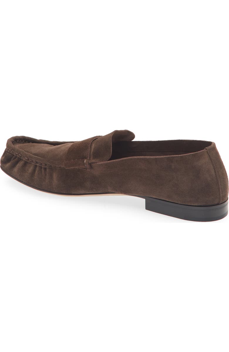 The Row Soft Moc Toe Loafer, Alternate, color, Lacquer Brown