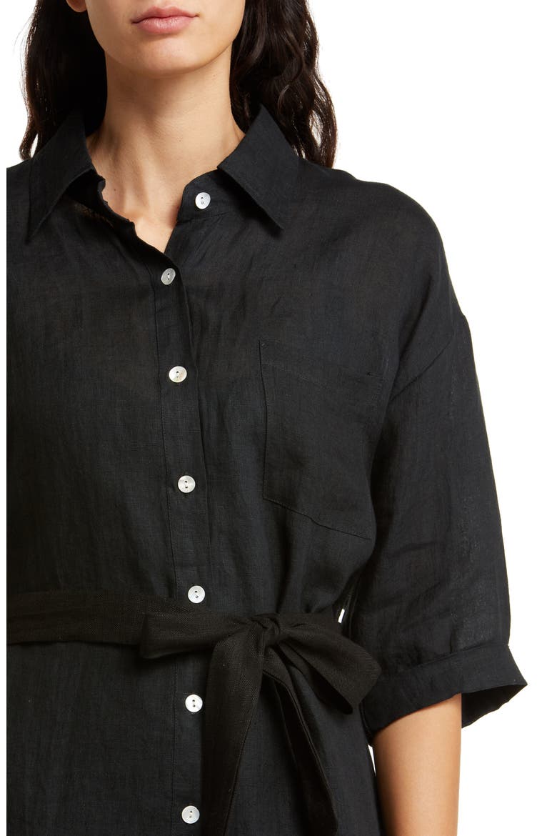 Playa Linen Romper, Alternate, color, ECOLINEN BLACK