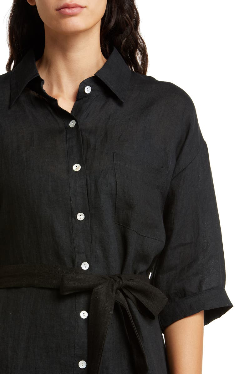 Vitamin A<sup>®</sup> Playa Linen Romper, Alternate, color, Ecolinen Black