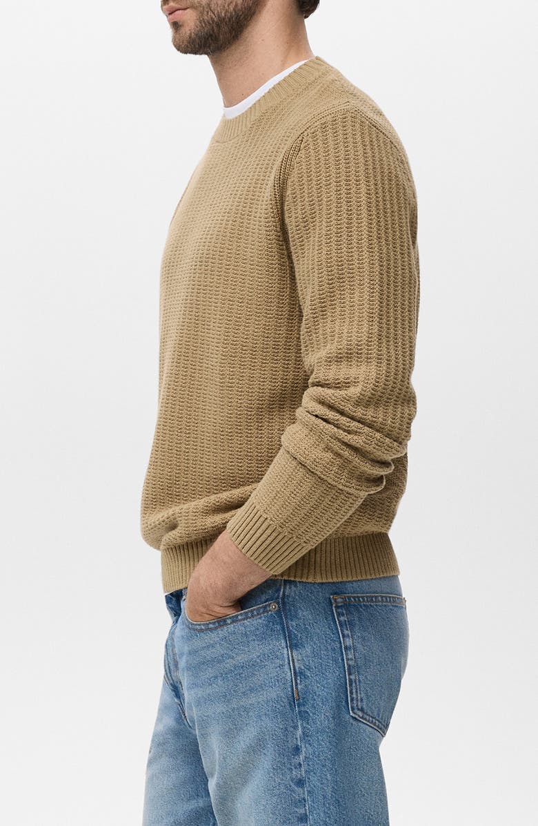 MANGO Crewneck Sweater, Alternate, color, Beige