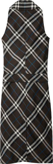 【関税&送料込】Burberry Check Wool Blend Chemise Dress Burberry Check Wool Blend Chemise Dress | Balardi