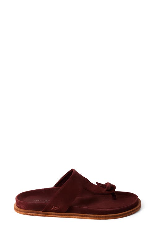 Shop Free People Mika Flip Flop In Cherry Cola Suede