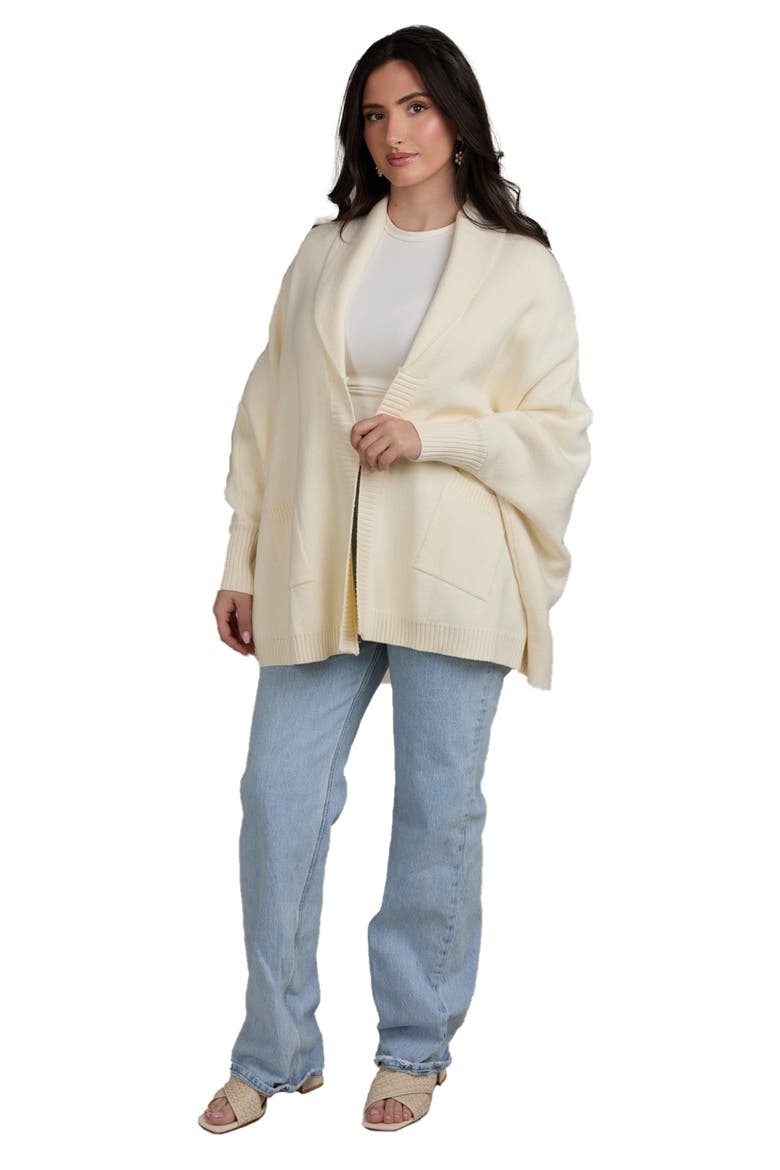 Oversize Ribbed Knit Cardigan, Alternate, color, IVORY