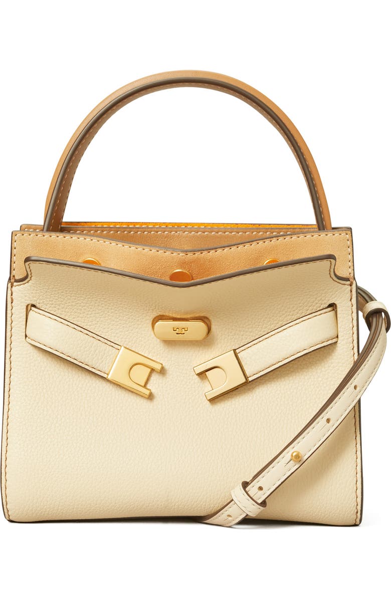 Tory Burch Petite Lee Radziwill Suede & Pebble Leather Double Bag, Main, color,