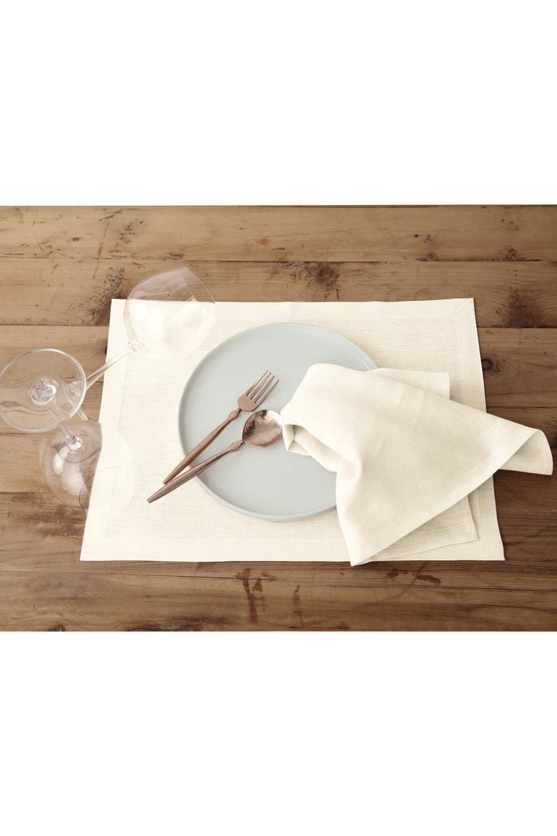 Linen Dinner Napkins Set of 4, 20 x 20" - Fete, Alternate, color, Ivory