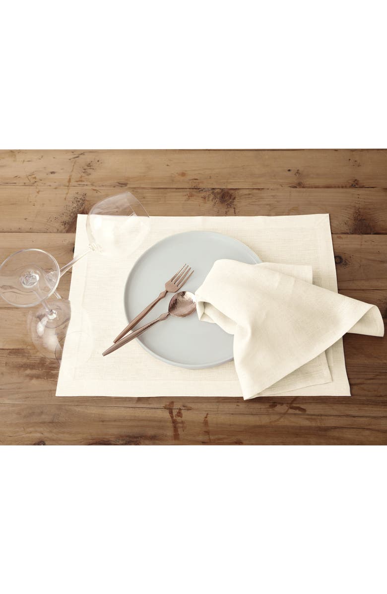 Solino Home Linen Dinner Napkins - Fete, 20" x 20", Alternate, color, Ivory