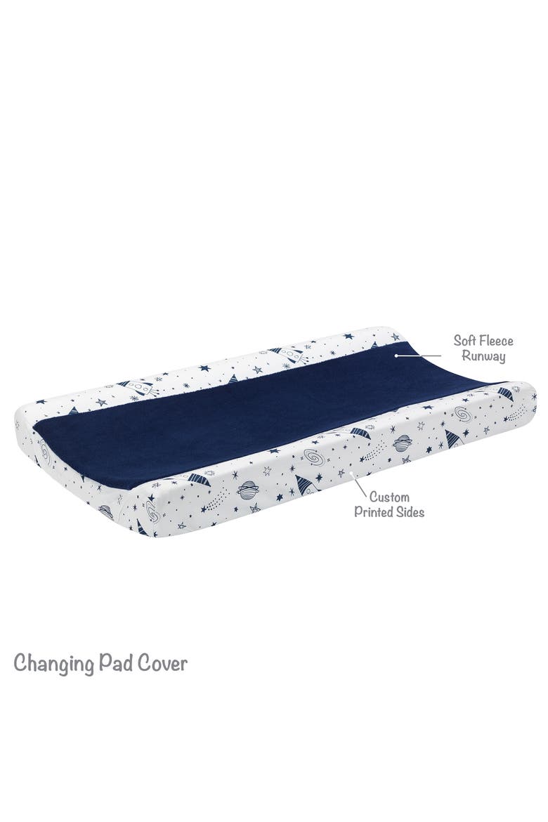 Sky Rocket 5-Piece Galaxy/Space Nursery Baby Crib Bedding Set, Alternate, color, Blue